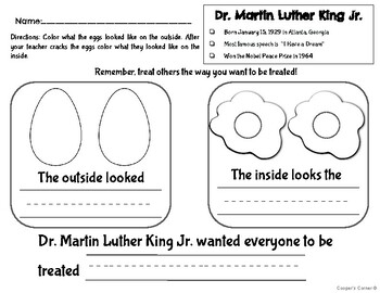Preview of Dr. Martin Luther King Jr. Activity|Diversity Egg Experiment|Black History Month