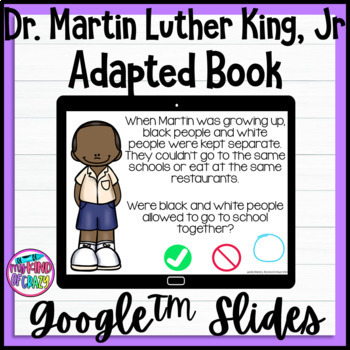 Preview of Dr Martin Luther King Jr Adapted Book Google Slides Special Ed