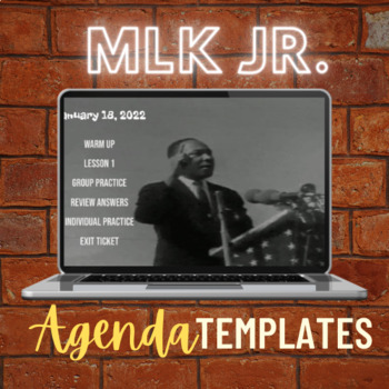 Preview of Dr. Martin Luther King Jr. Agenda Template Google Slides | Editable 