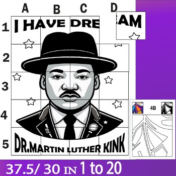 Preview of Dr. Martin Luther King, Jr. Collaborative Poster/Black History Month Art Activit