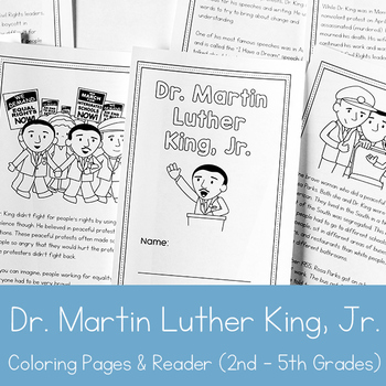 Preview of Dr. Martin Luther King, Jr. Coloring Book and Reader for 2nd - 5th Grade