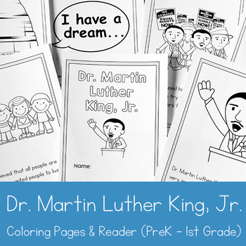Preview of Dr. Martin Luther King, Jr. Coloring Book and Reader for Preschool - 1st Grade