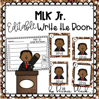 Preview of Dr. Martin Luther King Jr. Editable Write the Room
