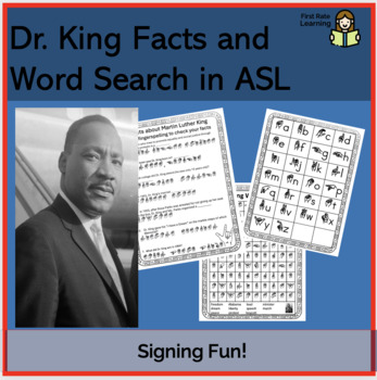 Preview of Dr. Martin Luther King Jr. Facts and Word Search (ASL / American Sign Language)