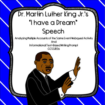 Preview of Dr. Martin Luther King Jr. I Have a Dream Speech Webquest and Writing Activity