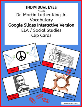Preview of Dr. Martin Luther King Jr. Interactive Clip Cards Google Slides Black History