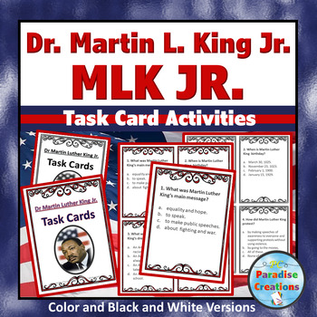 Preview of Dr. Martin Luther King Jr. MLK Task and Response Cards