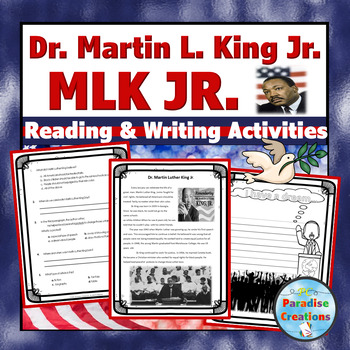 Preview of Dr. Martin Luther King Jr. Reading and Writing Activities MLK Activities