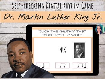 Preview of Dr. Martin Luther King Jr Self-Checking Digital Rhythm Game & Facts