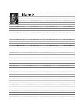 dr martin luther king jr themed lined writing paper tpt