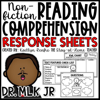 Preview of Dr. Martin Luther King Jr. Themed Nonfiction Reading Response Worksheets