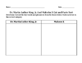 Dr. Martin Luther King, Jr. Versus Malcolm X Cut and Paste Sort