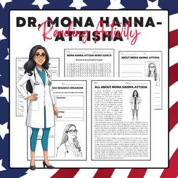 Preview of Dr. Mona Hanna-Attisha - Reading Activity Pack | Arab American Heritage Month