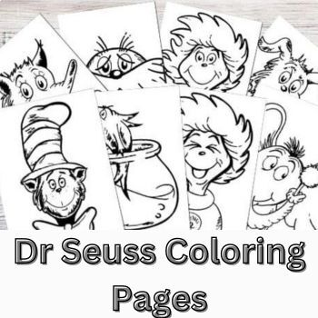 Preview of Dr Seuss Coloring Pages for Kids | Coloring Worksheets for Preschool