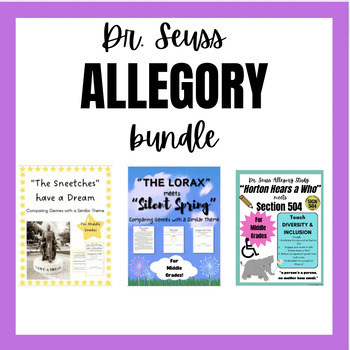 Preview of Dr. Seuss Allegory/Allusion Bundle: The Sneetches, The Lorax, Horton Hears a Who