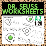 Dr. Seuss Alphabet and Number 1-20 Worksheets| Reading Acr