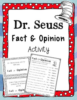 Dr. Seuss Author Fact and Opinion Center / Lesson by Tiny Tots Big Learning