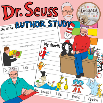 Dr. Seuss Author Study Printable Booklet and Google Slides Digital Version