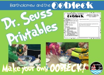 Preview of Bartholomew and the Oobleck! printables
