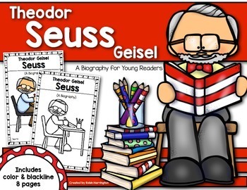 Preview of Theodor Seuss Geisel Author Biography Reader First & Kindergarten