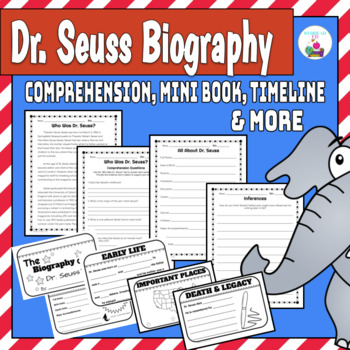 Dr. Seuss Biography - Text & Comprehension Activities by REDHEAD ED