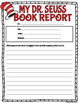 Dr. Seuss Book Report by First Grade Sap | Teachers Pay Teachers
