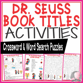 Dr. Seuss Activities Quotes Read Across America Crossword Puzzle Word ...