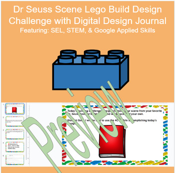 Preview of Dr Seuss Brick Building Scene Design Challenge with Digital Workbook & Lesson