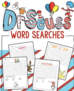 Dr. Seuss Bundle Handwriting Jokes, Draw the Other Half, Word Search ...