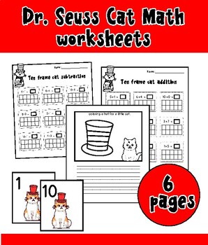 Preview of Dr. Seuss Cat Math worksheets