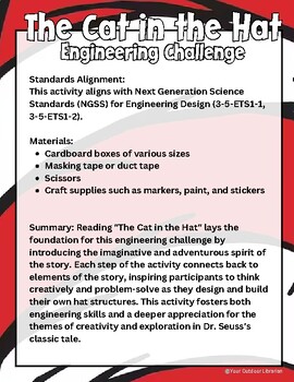 Preview of Dr. Seuss Cat in the Hat Engineering Challenge