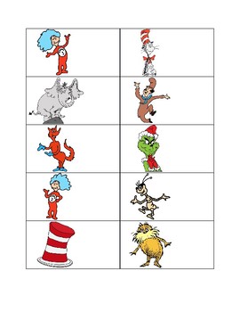 Dr Seuss Character Match by Erica Derlath | Teachers Pay Teachers