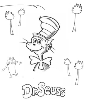 Preview of Dr. Seuss Coloring Sheet 1