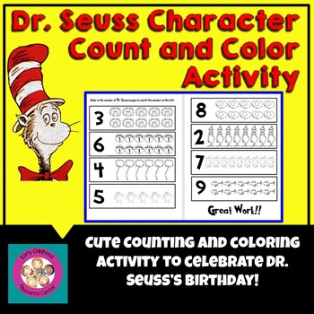 Dr. Seuss Counting and Coloring Activity by Early Childhood Resource Center