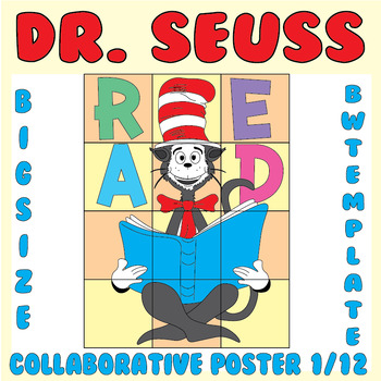 Dr. Seuss Crafts Collaborative Posters 1/12 Cat in The Hat Activities ...