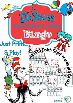 Preview of Dr. Seuss Dolch Sight Words Bingo Cards