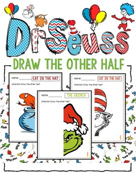 Preview of Dr. Seuss Draw the Other Half Seuss Week Read across America