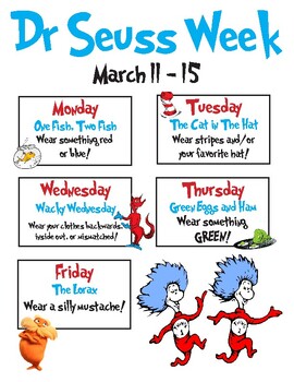 Dr. Seuss Dress Up Week by TeachingTheFuture460 | TpT