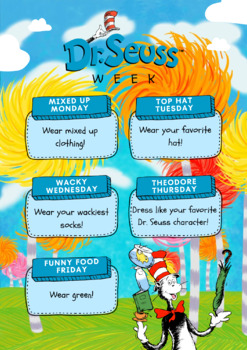 Preview of Dr. Seuss Dress Up Week