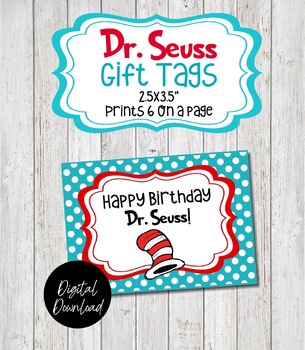 Dr. Seuss Gift Tags, Ready Across America, School Gift Tags by misstbaxter
