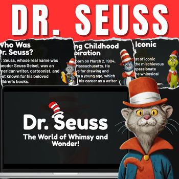 Preview of Dr. Seuss Google Slides: Fun Facts, Trivia, and Quizzes for Classroom Engagement