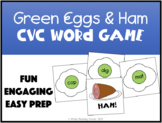 Dr. Seuss Green Eggs & Ham CVC Word Game- Literacy Center-