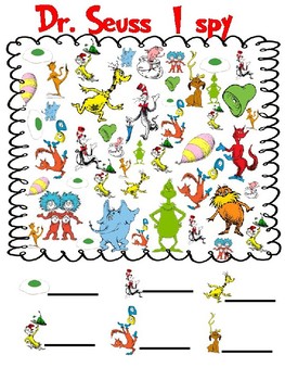 Dr. Seuss I-spy by Page 394 Creations | TPT
