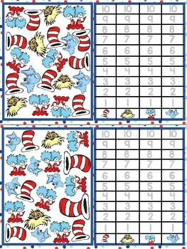 Dr Seuss Inspired Count and Graph Math Morning Tub Center by ElemenoPreK