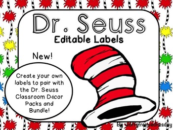 Dr. Seuss Inspired Editable Labels by WorryFreeWednesday | TpT