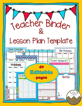 Preview of Dr. Seuss Inspired Teacher Binder/Lesson Plan Template- EDITABLE