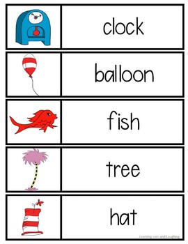 Dr. Seuss Inspired Word Cards by Learning Lots and Laughing | TpT