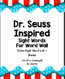 Dr Seuss Inspired Word Wall Sight Word cards