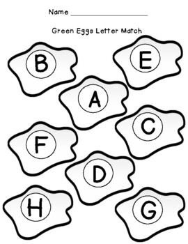 Dr. Seuss Letter match (Green Eggs) by Teach Love Preschool | TpT