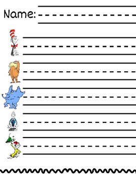 Dr. Seuss Lined Paper: Read Across America Resource by That Kinder ...